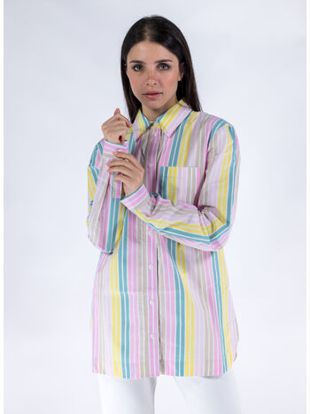 CAMICIA STRIPE COTTON, 999 MULTICOLOR, small