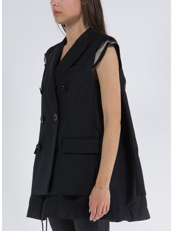 GIACCA SUITING MIX VEST, 001 BLACK, small