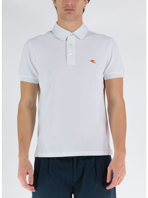 POLO CON MANICHE CORTE, 990 BIANCO, medium