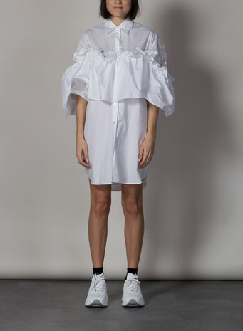 CAMICIA RUFFLE PANEL, 100WHITE, small