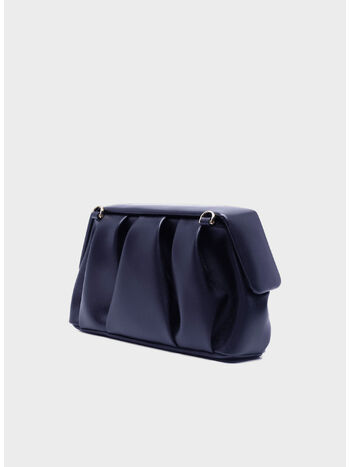 BORSA A MANO AFRODITE VEGAN FABRIC SHELL, COBALT BLUE, small