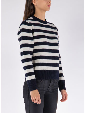 MAGLIA SRC WOOL, Navy/Ecru Stripe, small