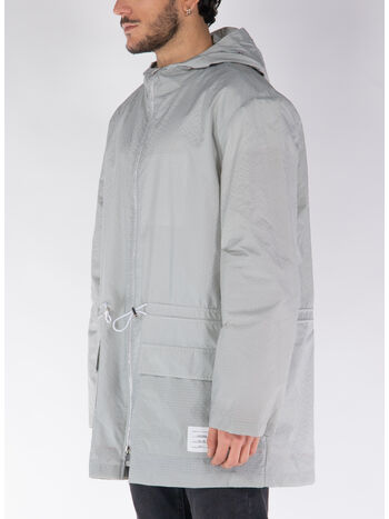 GIUBBOTTO HOODED PARKA IN ULTRA LIGHT NYLON, 055 LT GREY, small