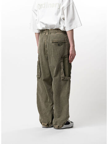 PANTALONE COTTON SATIN CARGO, DK.GREEN, small