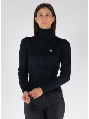 PULLOVER RIB HIGH NECK, 04 BLACK, small