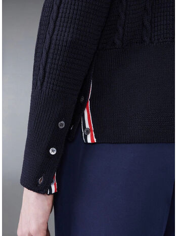 PULLOVER CABLE STITCH RELAXED CREWNECK, , small