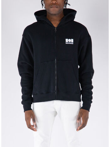 FELPA ZIP-UP, 001 BLACK, small