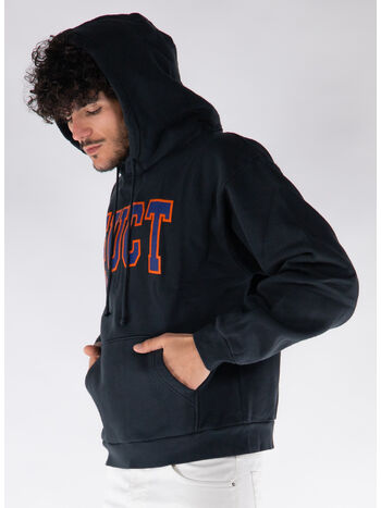 FELPA HOODIE CON LOGO STAMPATO, BLK0001 BLACK, small
