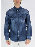 CAMICIA DENIM, 470 BLUE NAVY, thumb