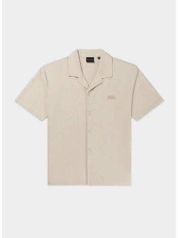 CAMICIA LINEN SHORTSLEEVE, BEIGE, small