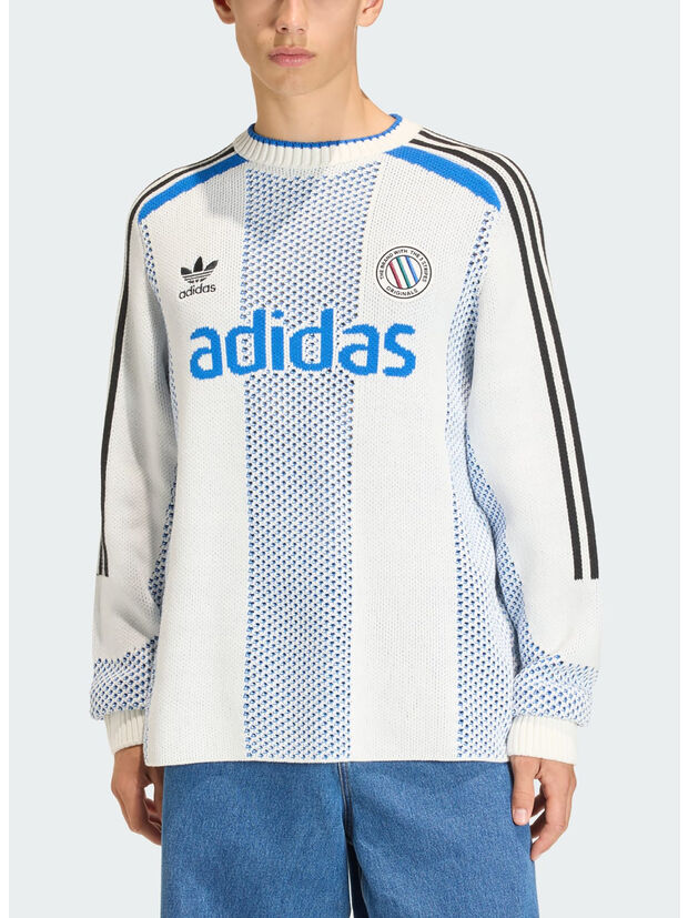 MAGLIONE GIROCOLLO ADICOLOR BLOKECORE UNISEX, WHITE, large