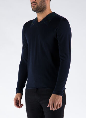 MAGLIONE CON SCOLLO A V, B, small