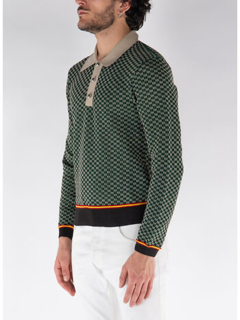 POLO IN MAGLIA VALLEY, 799 GREEN/BROWN/BEIGE, small