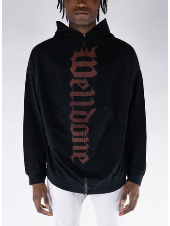 FELPA HOODIE FLARE ZIP-UP, BLACK, small