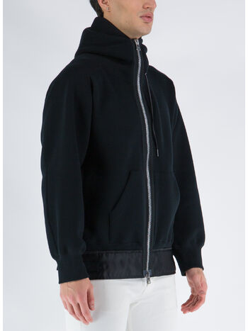 FELPA SPONGE SWEAT X NYLON TWILL, 001 BLACK, small