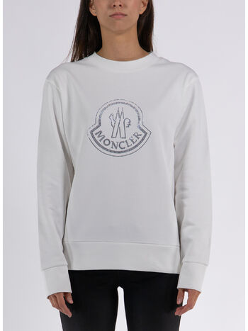 FELPA GIROCOLLO CON LOGO GLITTER, 033, small