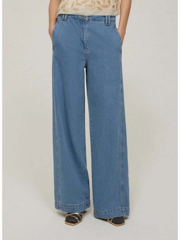 JEANS WIDE LEG, 001 BLU CHIARO, medium