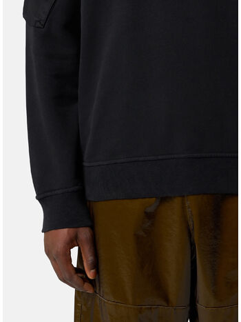 FELPA GIROCOLLO BRUSHED ORGANIC COTTON FLEECE, V0029 BLACK, small