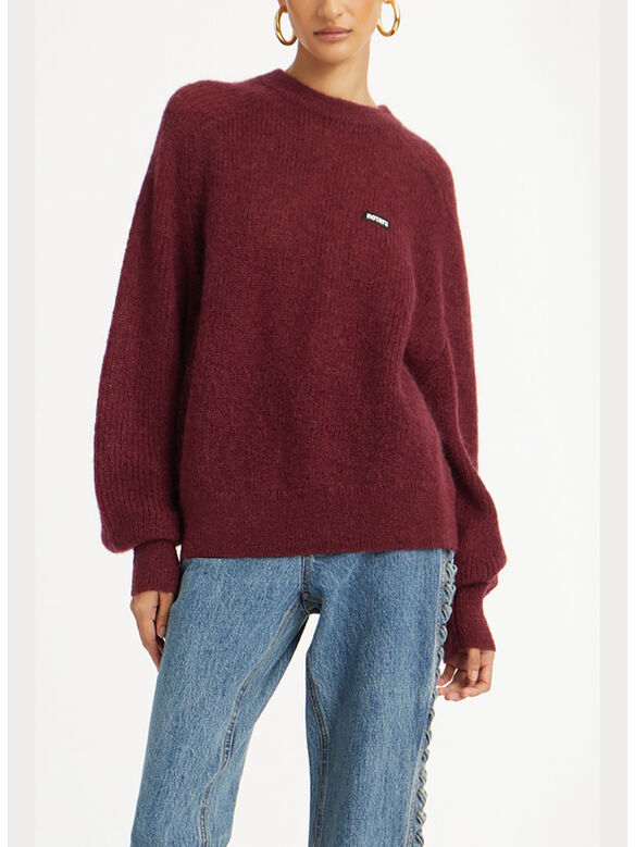 MAGLIONE GIROCOLLO LEGGERO IN MAGLIA, 2734 ZINFANDEL, medium