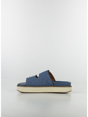 SANDALO WIDE WELT CHUNKY BUCKLE FLAT, 630 DENIM, small