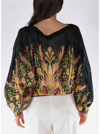 BLUSA CON STAMPA, X0810 NERO, small