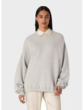 FELPA GARMENT OVERSIZE UNISEX, 60513 ALLUMINIUM MELANGE GRAY, thumb