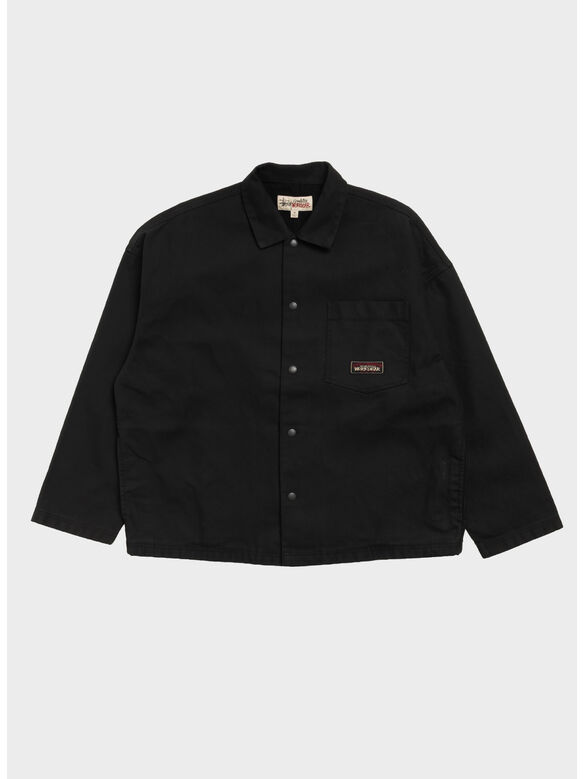 CANVAS WORK OVERSHIRT, 0001 BLACK, medium