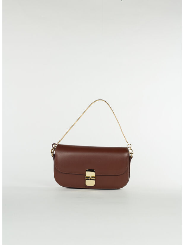 BORSA GRACE CHAINE CLUTCH, CAD NOISETTE, large