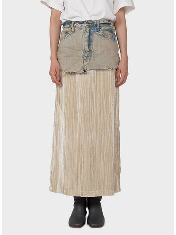 GONNA VELVET DENIM, BEIGE, small
