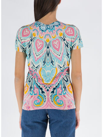 T-SHIRT A MANICHE CORTE CON STAMPA ALL-OVER, 260 MULTICOLOR, small