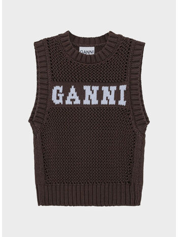 GILET COTTON ROPE, 079 HOT FUDGE, small