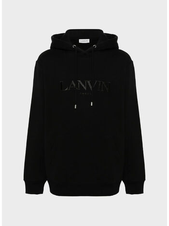 FELPA HOODIE CON LOGO, 10 BLACK, small
