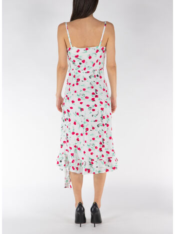 ABITO MIDI IN ENVERS SATIN CON STAMPA REVERIE, REW01, small