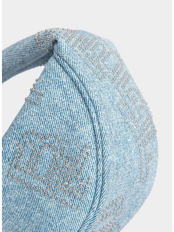 BORSA BABY CUSH DENIM STUD LEATHER, DNM DENIM, small