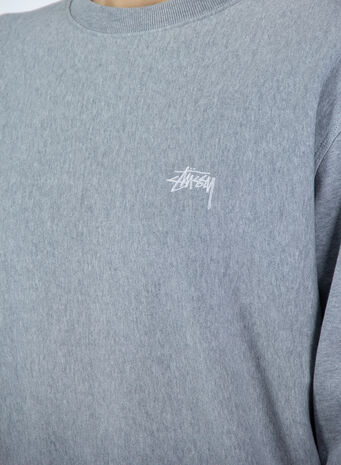 FELPA STOCK LOGO CREW, GREYHEATHER, small