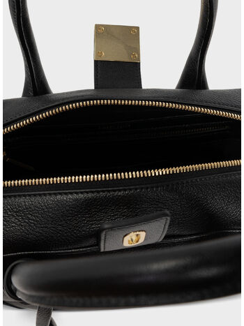 BORSA TOTE IN PELLE VENEZIA, 90100 BLACK, small