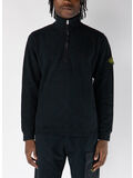 FELPA CON ZIP CORTA BRUSHED ORGANIC COTTON FLEECE, V0029 BLACK, thumb