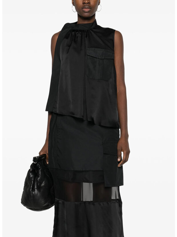 CAMICIA FABRIC COMBO, 001 BLACK, large