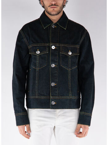 GIACCA IN DENIM RICAMATO, NAVYBLUE29, small