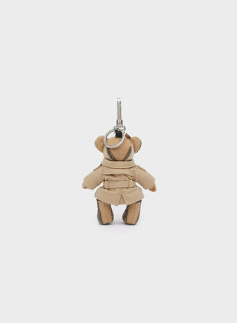 PORTACHIAVI CHARM ORSETTO THOMAS CON TRENCH COAT, ARCHIVEBEIGE, small