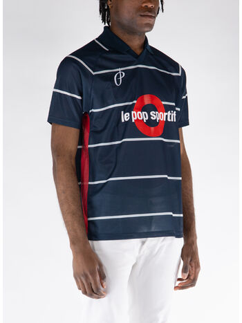 T-SHIRT STRIPED SPORTIF S/S, NAVY, small