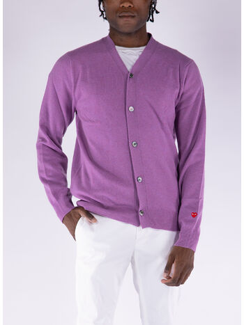 CARDIGAN SMALL RED HEART, PURPLE, small