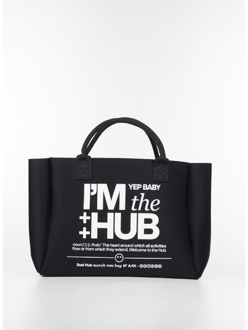BORSA TOTE I'M THE HUB, BLACKWHITE, small