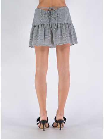 GONNA PRINCE DE GALLES LOW WAIST MINI SKIRT, 900 BLACK-WHITE, small