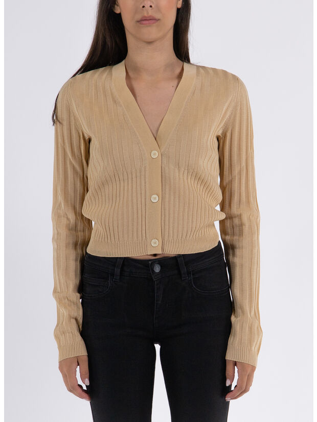 CARDIGAN LONG SLEEVE CROPPED V-NECK, 081 SAND, large