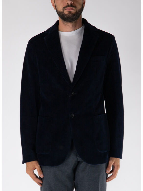 GIACCA MONOPETTO IN CORDUROY, G0007 DARK NAVY, medium