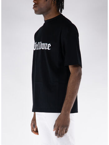 T-SHIRT GOTHIC LOGO PRINT, BLACK, small