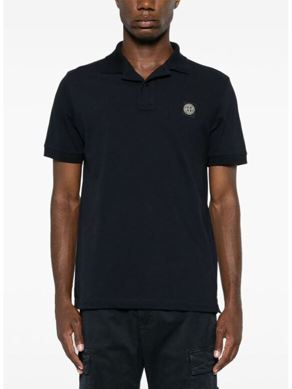 POLO IN PIQUET CON PATCH LOGO, V0020 BLUE, medium