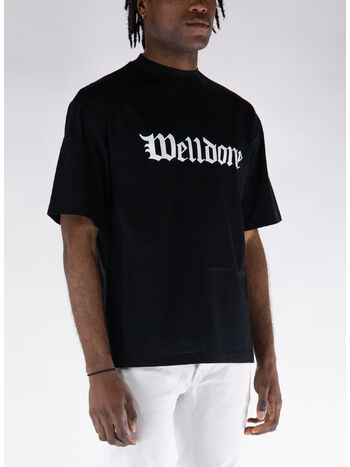 T-SHIRT GOTHIC LOGO PRINT, BLACK, small