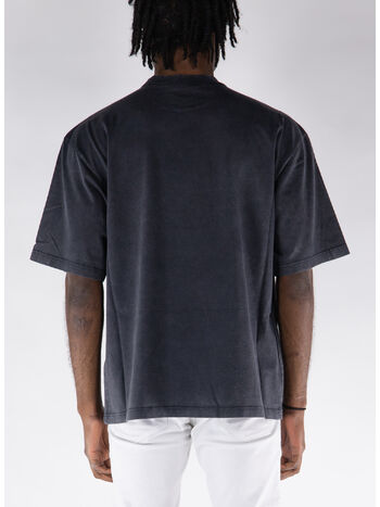 T-SHIRT A MANICHE CORTE CON STAMPA, BLACK, small